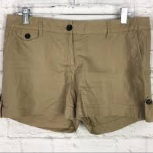 MNG by Mango Tan Linen Blend Lightweight Shorts - Picture 1 of 5